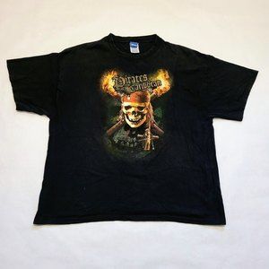 Vintage Y2K Pirates of the Caribbean Disney Movie Promo T Shirt. Johnny Depp. XL